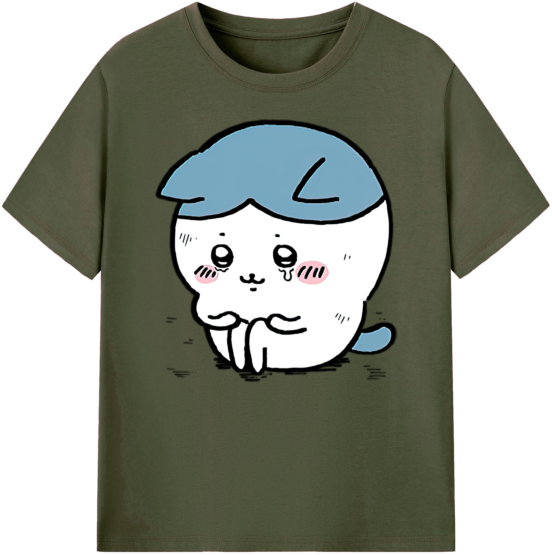 （画像用） ちいかわ ハチワレ Chii-kawa hachiware 綿100％ メンズ半袖Tシャツ｜肌触りやわらか＆通気性